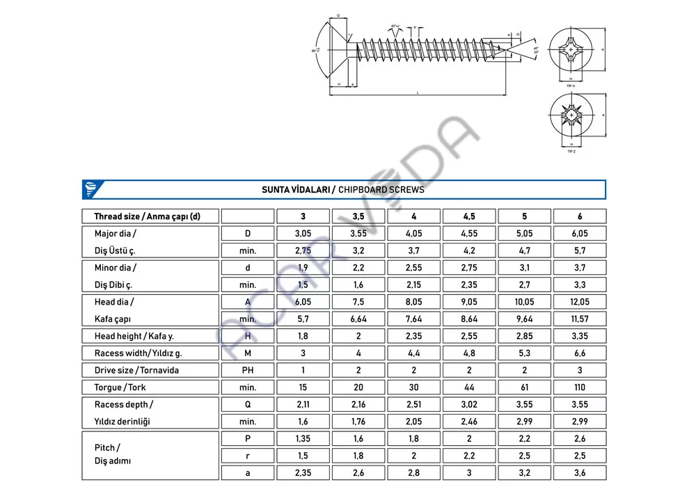 Sunta - Ağaç Vidası